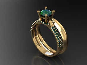t128 diamante solitario squillare gemme gioielleria moda oro design argento elegante splendente collana gemma braccialetto orecchino pendente zaffiro donne anelli nozze 3d print model - Mito3D