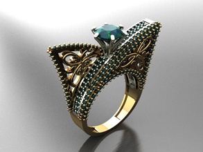 t161 diamante solitario anillo gemas joyería joya Moda oro diseño plata elegante brillante collar pulsera arete colgante pendiente zafiro mujer anillos Boda 3d print model - Mito3D