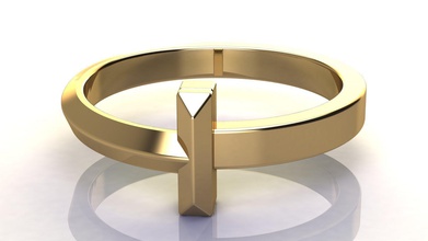 t1 anneau étroit de luxe contemporaine or bijoux shining moderne imprimable l'anneau bague en élégant la mode tiffany joyau le platine style mariage les anneaux 3d print model - Mito3D