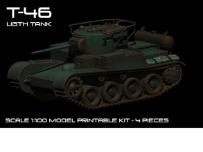 t46 wwii tank- flames of war - platoon wargames 1-100 tank soviet urs tabletop games miniatures scale model toys board 3d print model - Mito3D