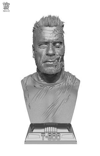 t800 Büste stl Datei marcoart Terminator Charakter Film Roboter Spiele Spielzeuge 3D print model - Mito3D