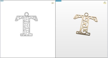 t letter pendant jewelry silver gold clothing pendants 3d print model - Mito3D