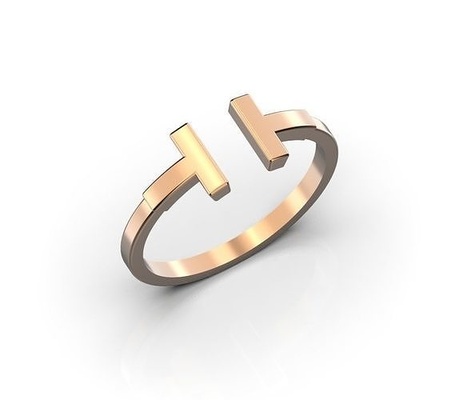 t anillo in rosa oro tiffany diamante joyería joya anillos moda marca 3d print model - Mito3D