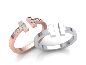 t ring tiffany printable 3dmodel tring buy 3d model 3dprint tifanny diamond jewellery jewelry gold rings usa canada israel silver 14k 3d print model - Mito3D