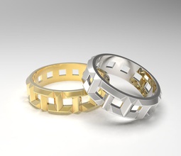 t vrai anneaux 4-1-2 8-1-2 nous bijoux de mariage l'anneau luxe classique moderne précieux la mode or d'argent le platine l'amour saint-valentin style cadeau géométrie brutal industrielle géométriques tiffany les 3d print model - Mito3D