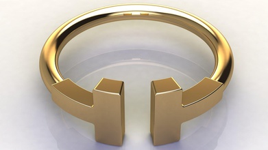 t anneau métallique or de luxe imprimable moderne joyau bijoux tiffany la conception mode beauté contemporaine livre sterling shining l'anneau bague en le platine les anneaux 3d print model - Mito3D