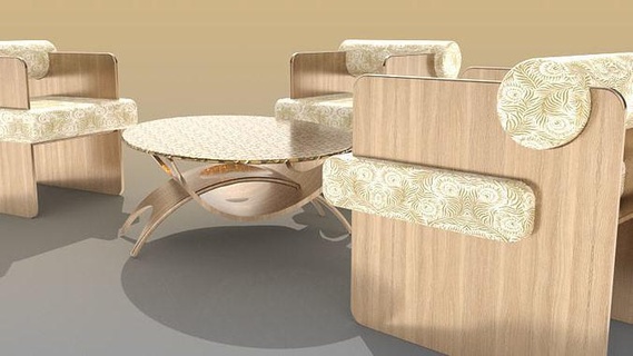 table furniture wood chair design room modern wooden dining interior living house 3d print model - Mito3D