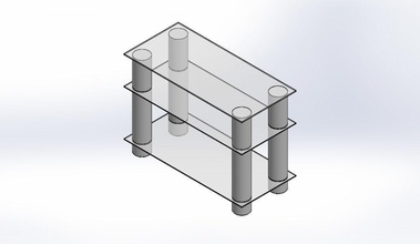 Tabelle Haus Schreibtisch Glas Glaswaren Möbel Geschirr office 3d print model - Mito3D