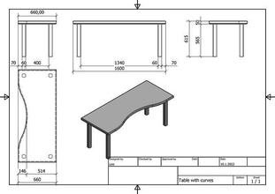 tavolo curva mobilia interni design moderno camera vita ufficio scrittura giochi arredamento Casa 3d print model - Mito3D