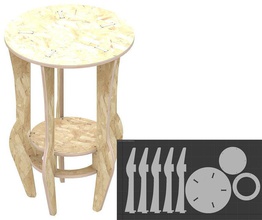mesa deca cnc enrutador cortar dxf dwg osb madera contrachapada mueble ecológico planes vectores corte pasatiempo bricolaje diy 3d print model - Mito3D