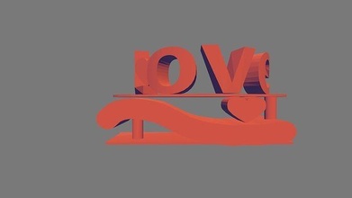 table décoration l'amour illustration symbole conception enféité rouge cœur Lindo horizontal rétro maison décor 3d print model - Mito3D