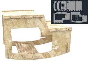 table gati cnc routeur couper dxf dwg osb plaqué meubles écologique plans vecteurs bois coupe gamins loisir diy 3d print model - Mito3D