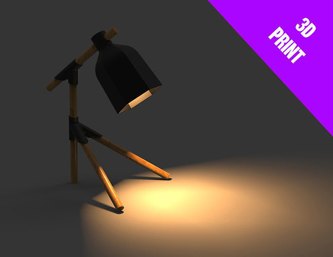 tavolo lampada 3d stampa mobilia minimalista scandinavo illuminazione luce design moderno camera letto lampadario interni casa fai do it decorazione architettura legna 3D print model - Mito3D