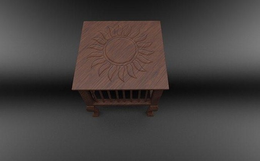 table mid poly model furniture interior wood room design modern chair house 3d print model - Mito3D