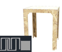 tabela mj cnc roteador cortar dxf dwg osb madeira compensada planos vetores corte casa passatempo faça 3d print model - Mito3D