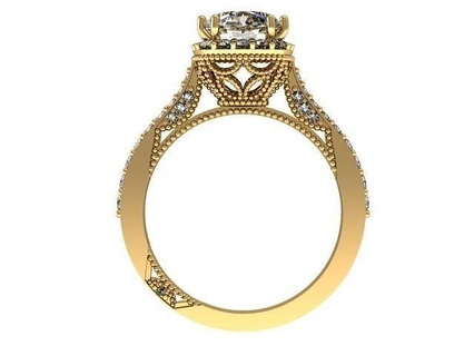tacori Casamento anel conjunto joalheria ouro prata imprimível argolas diamante noivado moda bandas correspondentes anéis 3d print model - Mito3D