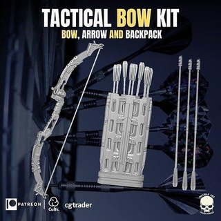 tactical bow kit action figures gi joe classified marvel legends mezco arrow backpack games toys 3d print model - Mito3D