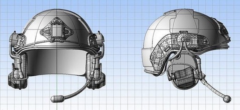 tático capacete 3d modelo passatempo faça 3d print model - Mito3D