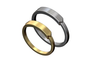 Etikett gravierbar Signet Ring Gravur Mode Schmuck druckbar Gold Silber Sterling Luxus Zubehör modern minimalistisch Benutzerdefiniert maßgeschneidert Initialen Ringe 3d print model - Mito3D