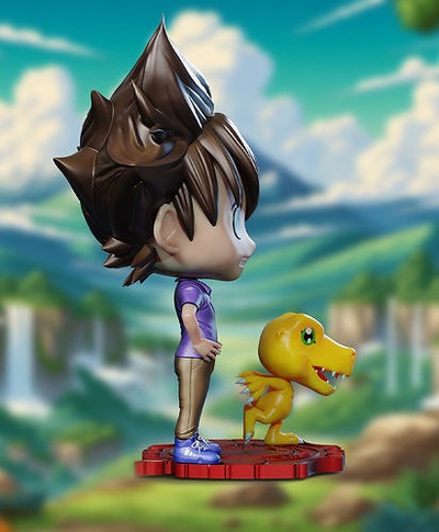 tai agumon chibi juguete digimon miniatura juegos juguetes 3d print model - Mito3D