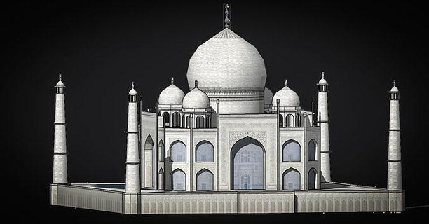 taj mahal 3d print model architecture dome religion travel building city art scans replicas 3d print model - Mito3D
