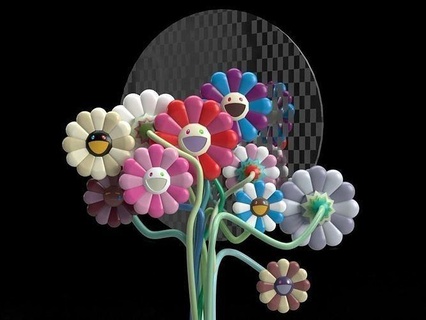 Takashi Murakami Warhol gümüş 2009 yorumlama Çiçekler bitkiler Sanat Japonya anime kısa Japonca kaws Arkadaş Kanye batı yeezy ye ev satış ucuz Bedava oyuncaklar taramalar kopyalar 3d print model - Mito3D