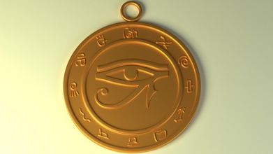 talisman œil of ra horus égyptien egypte ancien symbole mythologie dieu amulette bijoux pendentifs 3d print model - Mito3D