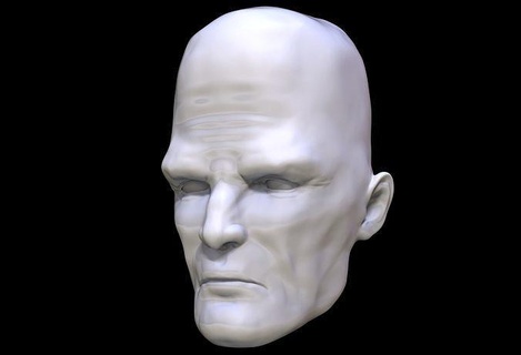tallbrain head sculpt brain smart genius villian bald man evil wise elder telepath face art sculptures 3d print model - Mito3D