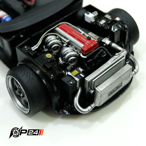 Tamiya supra gêmeo turbo conjunto Toyota carro jdm Japão 3dmodel kit 2jz velozes esporte motor deriva raça arrastar passatempo automotivo faça 3D print model - Mito3D