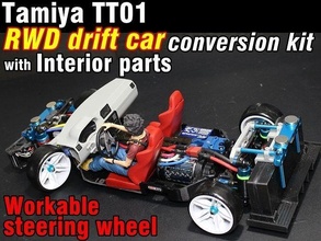 tamiya tt01 rwd sürüklenme araba dönüştürmek takım iç parçalar rc kendin yap 3d yazdır hobi otomotiv 3d print model - Mito3D
