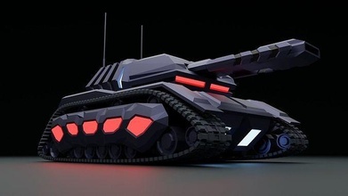 tank - scifi terminator mk1 futuristic robot military vehicle combat plasma canon barrel mbt main battle cyber war toys games game 3d print model - Mito3D