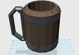 chope maison bois mug de la coupe cuisine l'alcool vin boisson flagon bière taverne bar pub arts table à manger 3d print model - Mito3D