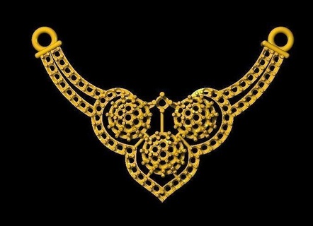 tanmonia pendent gold black beades silver 3dmodel god jewelry wedding engagement gem pendants 3d print model - Mito3D