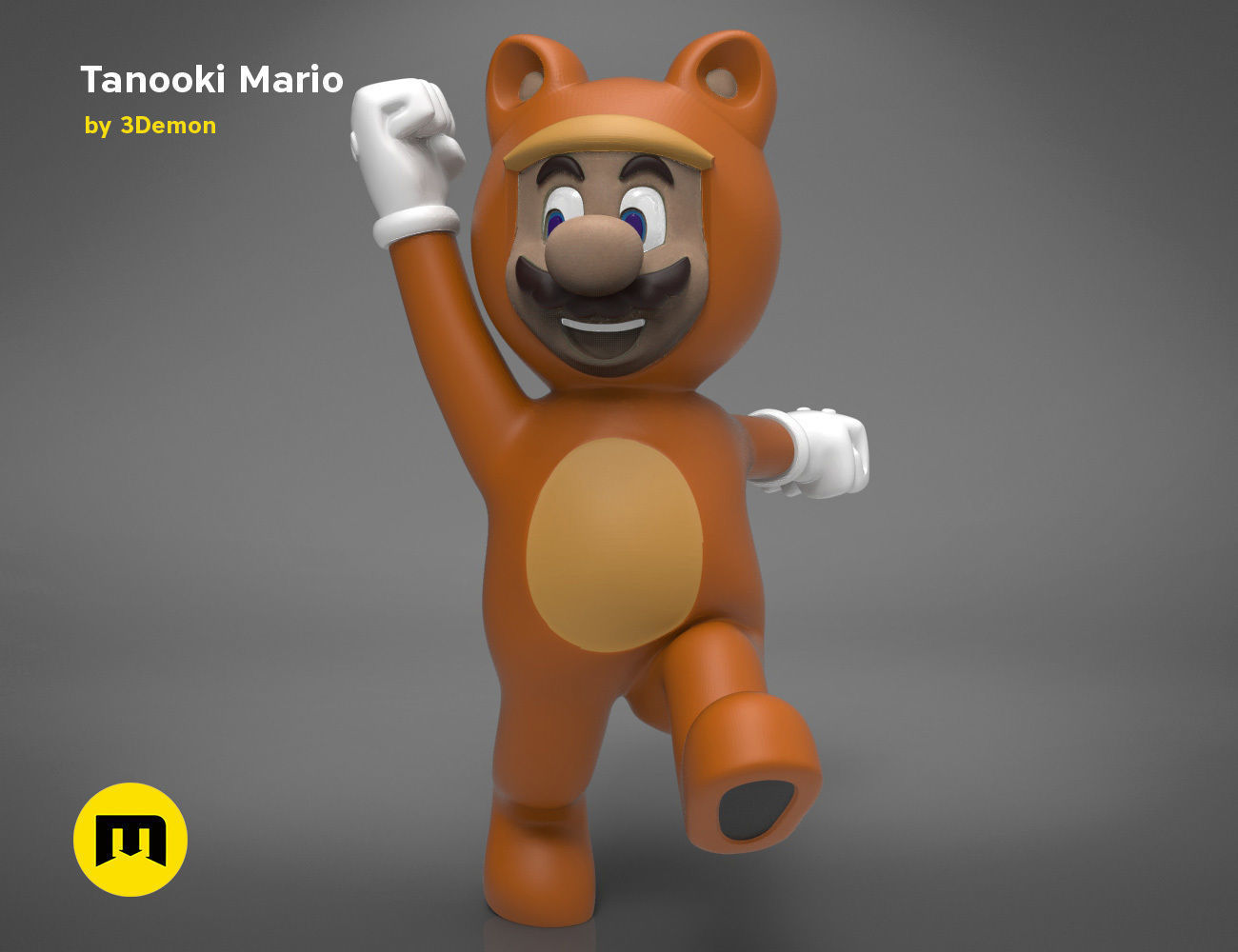 tanooki mario animal corpo manos figura figuras jogos japão luigi monstro esquilo estátua super brinquedo personagem nintendo brinquedos 3D print model - Mito3D