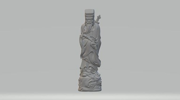 taoïste prêtre 3d modèle cnc sculpture statue méditation bouddhisme imprimable déité Dieu religion 3dsmax zbrush abstrait art scripts modélisation miniatures figurines sculptures 3d print model - Mito3D