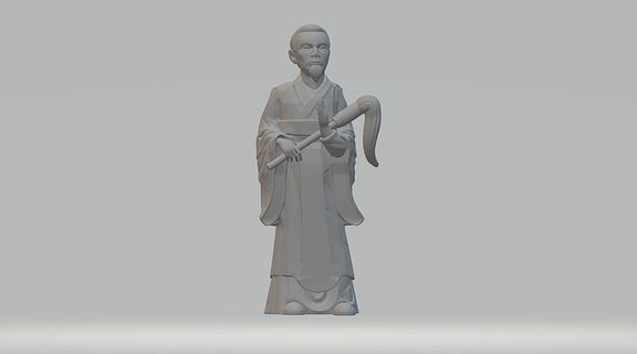 taoísta sacerdote 3d modelo cnc escultura estatua meditación budismo imprimible deidad Dios religión 3dsmax zbrush resumen Arte guiones modelado miniaturas figuritas esculturas 3d print model - Mito3D