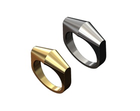 konik koni yanlar Beyan grup yüzük kubbe düğün nişan moda takı yazdırılabilir altın gümüş mücevher sterlin lüks modern basit minimalist yüzükler 3d print model - Mito3D