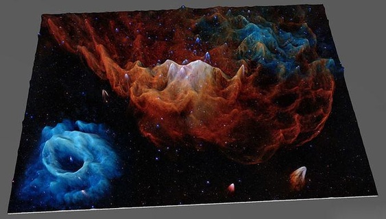 tapestry blazing deep sky object 3d software analysis space elon musk webb james hubble obvject phozo nebula galaxy spaceship ship observatory sci fi futuristic art scans replicas 3d print model - Mito3D