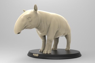 tapir imprimible art el animal de los mamíferos la selva naturaleza zoológico bosque salvaje juguete juguetes real realista tronco las esculturas 3d print model - Mito3D