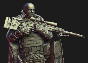 knight of ukraine warrior war military art sculptures 3d print model - Mito3D