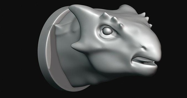 tarchia cabeça 3d modelo imprimível impressão dinossauro arte esculturas 3d print model - Mito3D
