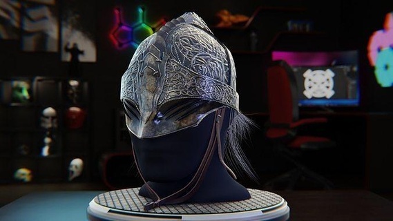tarnished helmet elden ring eldenring darksouls knight eldenringcosplay prop props cosplay 3d 3dprinting stl 3dmodel games toys 3d print model - Mito3D