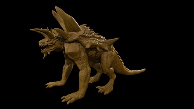 tarrasque dinossauro criatura monstro animal fera pontudo ampla demônio rpg tampo mesa jogos brinquedos borda 3d print model - Mito3D