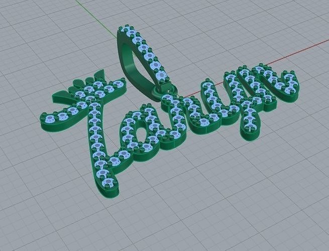 taryn pendente indipendente dal cauzione corona gioielleria geminfo mappa pietra solido ciondoli 3D print model - Mito3D