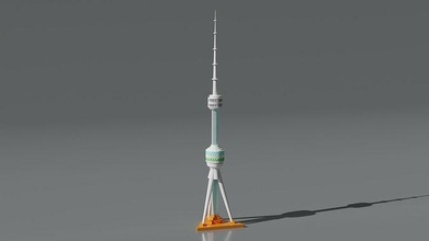 compito tv Torre 3dmodel edificio architettura metall tashkenttower torre televisiva scienza 3d print model - Mito3D