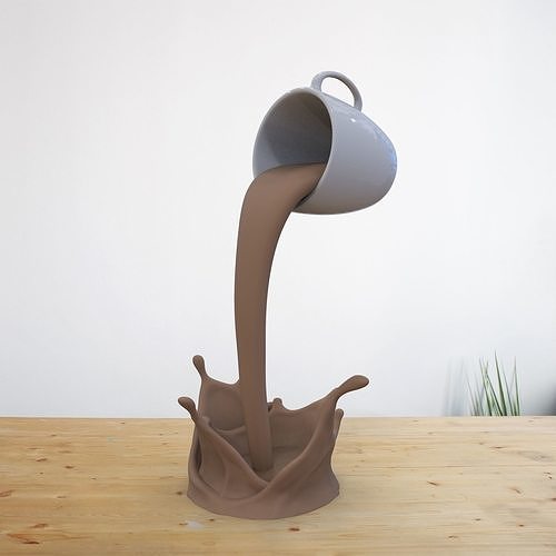 tasse café flottante flottant décoration sculpture libre gratuit art sculptures 3D print model - Mito3D