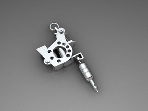 tattoo machine pendant studio art jewel gold jewelry pendants 3d print model - Mito3D