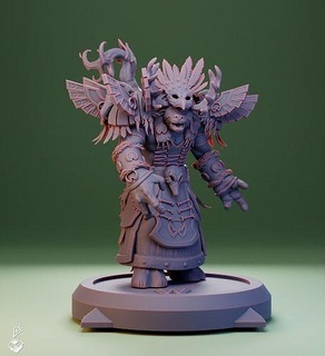 tauren Montaña alta druida mundo Warcraft horda armadura personaje arma fantasía juego juegos juguetes 3d print model - Mito3D