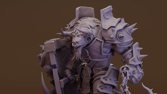 Tauren Krieger Welt Warcraft Beeindruckend Charakter Spiele Spielzeuge 3d print model - Mito3D