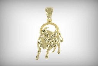 pendant taurus zodiac 3d print model bull horoscope sign gold cow astrological jewelry modeling creative design rapid rendering animation 3dpintmodels virgo pendants 3d print model - Mito3D